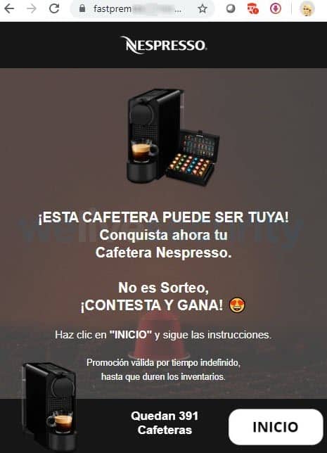 Vuelve a circular el engaño a través de WhatsApp que promete una cafetera Nespresso gratis