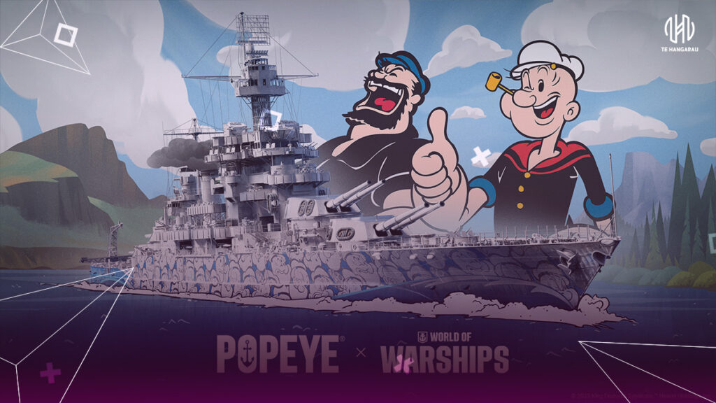 La primera colaboración entre Popeye y World of Warships incluirá comandantes en el juego y objetos exclusivos, a la vez que concientizará sobre el Mes Mundial de los Océanos